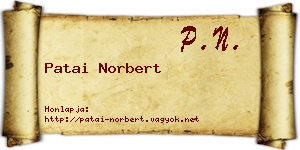 Patai Norbert névjegykártya